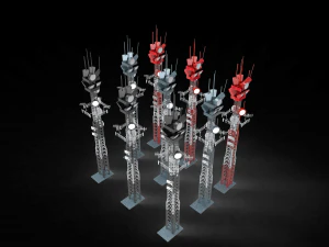 radio masts and towers 3D Model