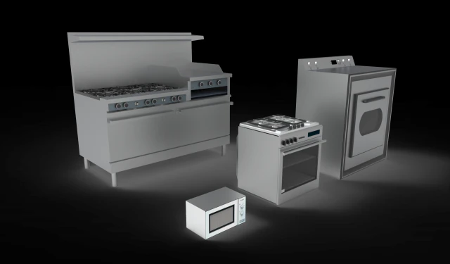 oven kitchen 3D Model .c4d .max .obj .3ds .fbx .stl .blend