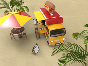 hotdog cafe 3Dモデル