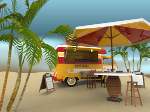 hotdog cafe 3Dモデル