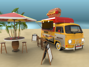 hotdog cafe 3Dモデル