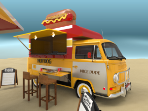 hotdog cafe 3Dモデル