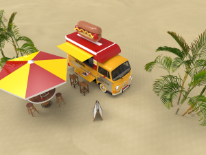 hotdog cafe 3Dモデル