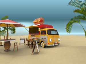 hotdog cafe 3Dモデル