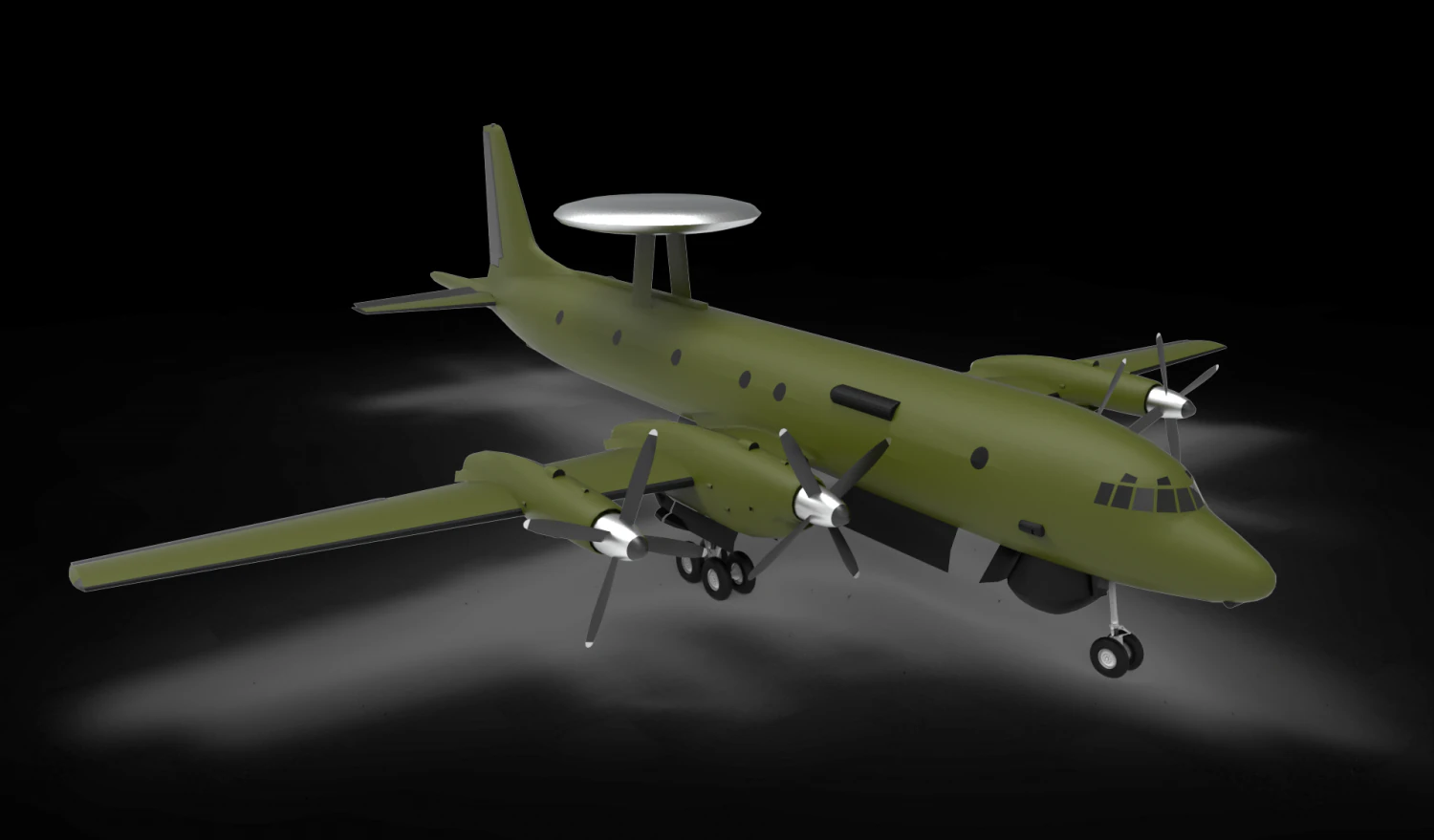 Airborne Early Warning and Control 3D Model .c4d .max .obj .3ds .fbx .stl .blend