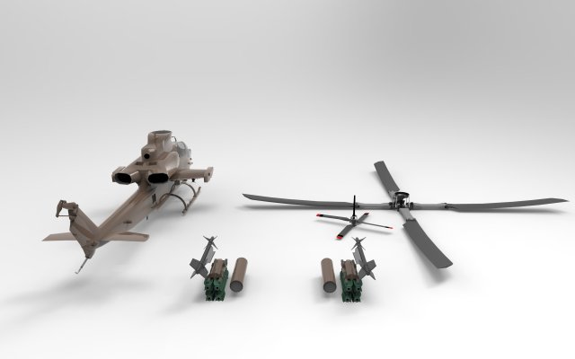 Bell AH-1Z Viper 3D Модель .c4d .max .obj .3ds .fbx .stl .blend 