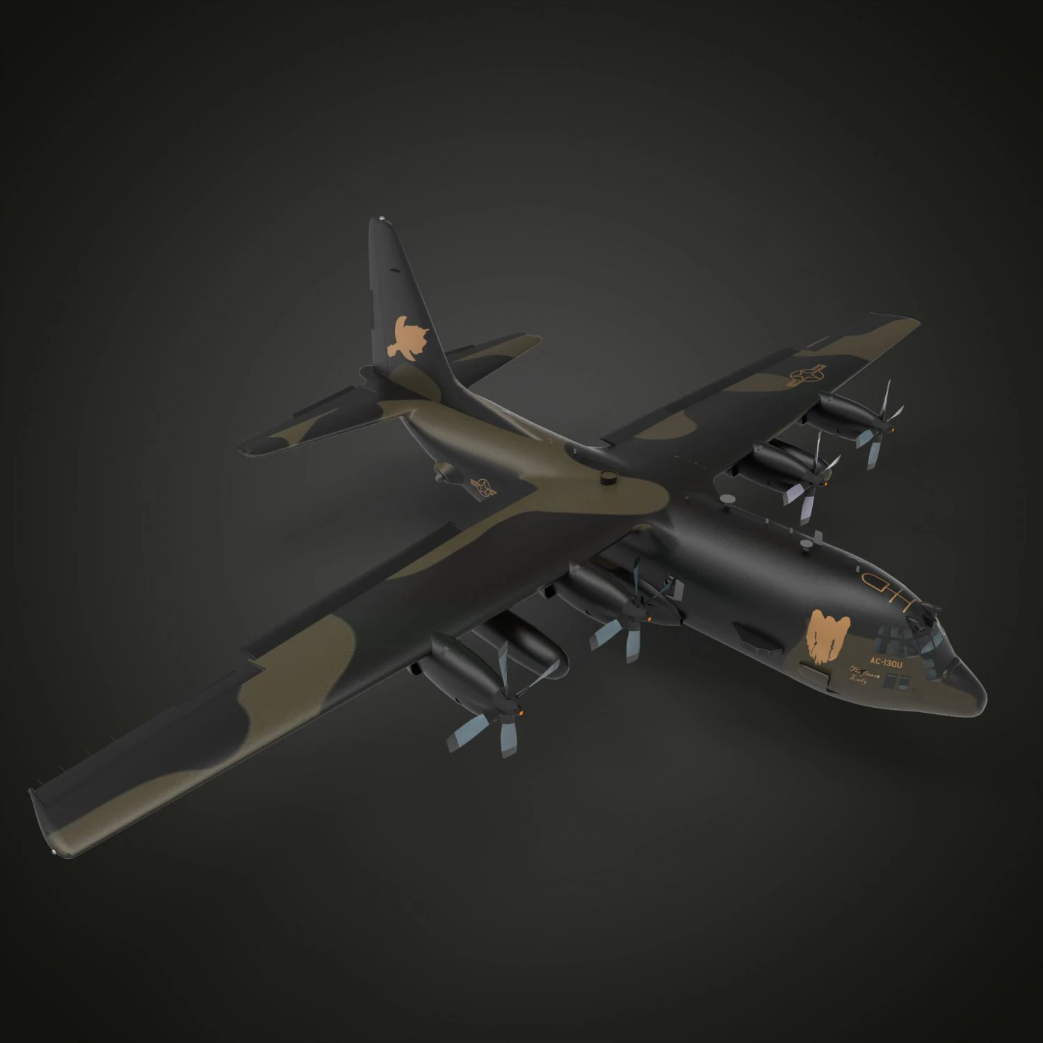 Lockheed C-130 Hercules 3D Model .c4d .max .obj .3ds .fbx .stl .blend 