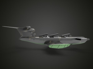 Lun-class ekranoplan 3D Model