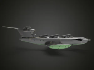 Lun-class ekranoplan 3D Model