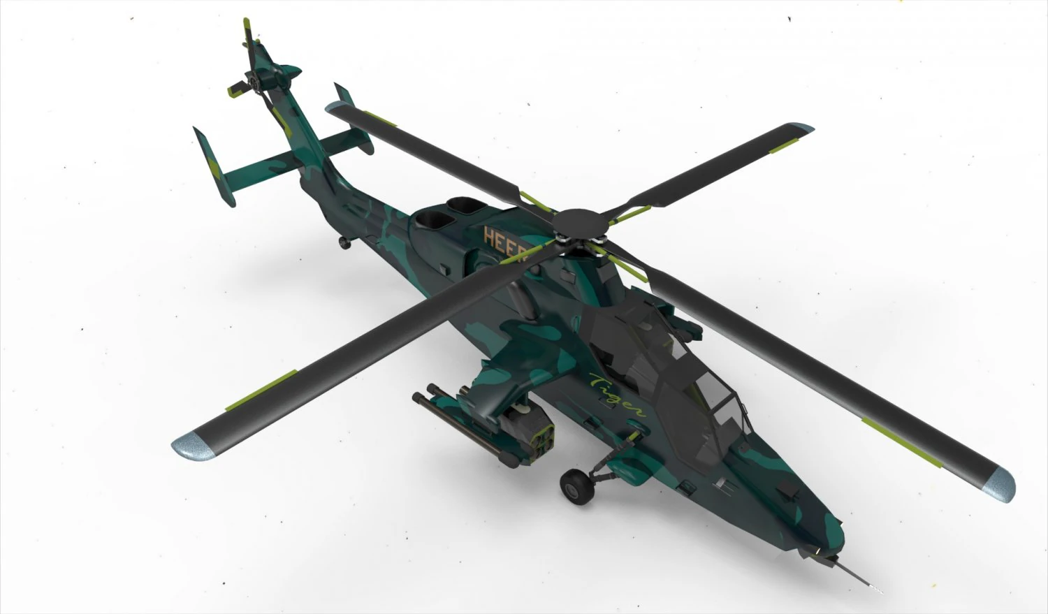 Eurocopter Tiger 3D Model .c4d .max .obj .3ds .fbx .stl .blend