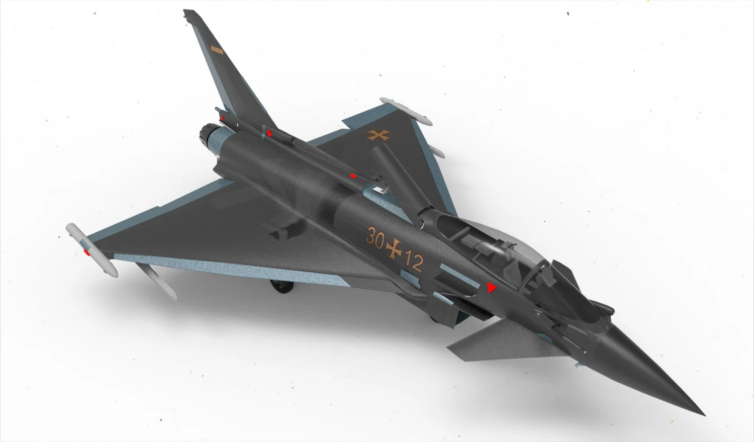 Eurofighter Typhoon 3D Model .c4d .max .obj .3ds .fbx .stl .blend