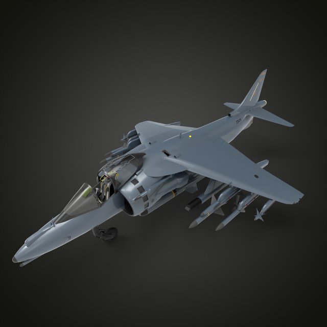 Harrier Jump Jet 3D 模型 .c4d .max .obj .3ds .fbx .stl .blend 