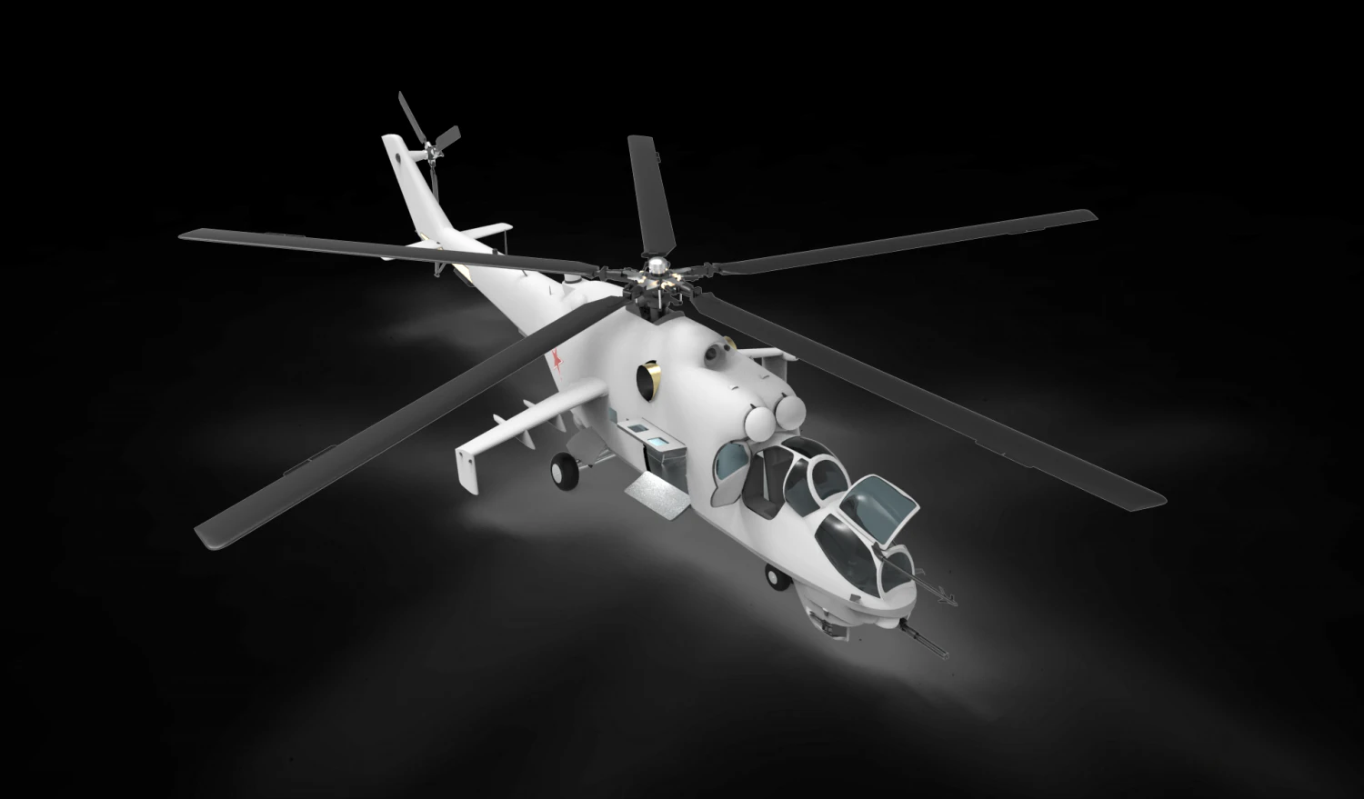 Mil Mi-24 3D Model .c4d .max .obj .3ds .fbx .stl .blend 