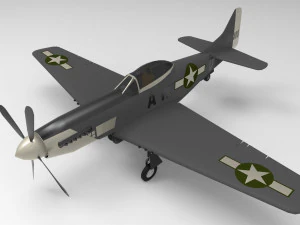 P&oacute;łnocnoamerykański P-51 Mustang Model 3D