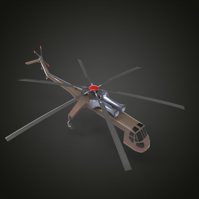 Sikorsky CH-54 Tarhe 3D मॉडल .c4d .max .obj .3ds .fbx .stl .blend 