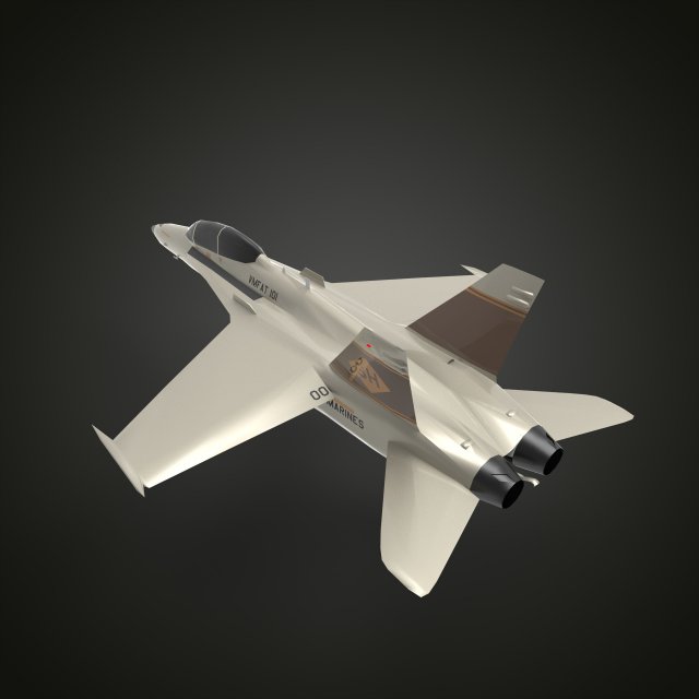 USMC FA-18D 3D 模型 .c4d .max .obj .3ds .fbx .stl .blend 