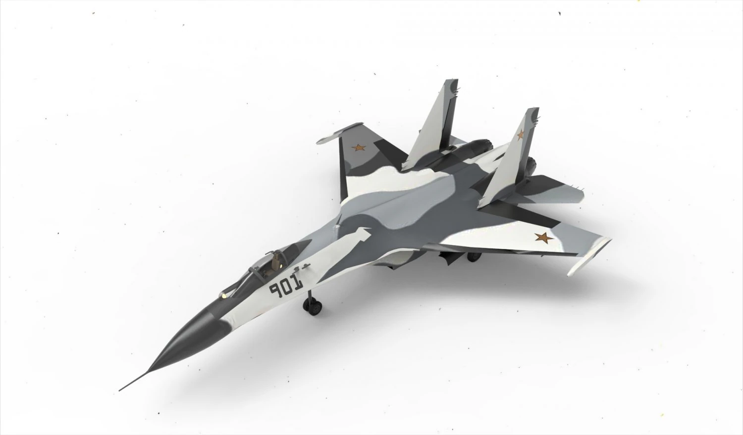 Sukhoi SU-35 3D Model .c4d .max .obj .3ds .fbx .stl .blend 