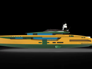 Luxury whale Yacht 3D Model
