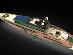 Luxury whale Yacht 3D Model