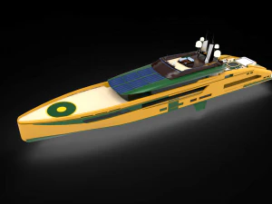Luxury whale Yacht 3D Model
