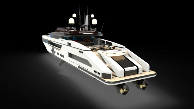White whale Yacht 3D Model .c4d .max .obj .3ds .fbx .stl .blend 
