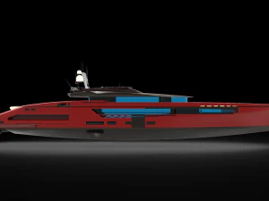 Red whale Yacht 3D Model