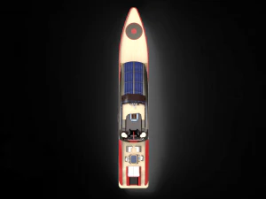 Red whale Yacht 3D Model