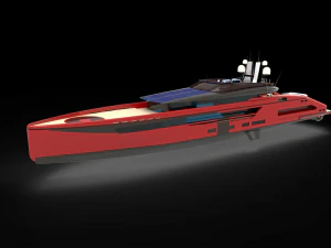 Red whale Yacht 3D Model
