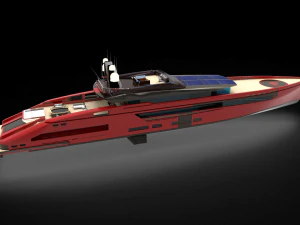 Red whale Yacht 3D Model