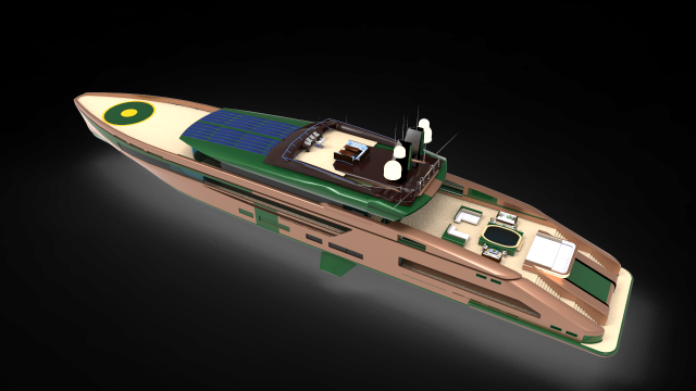 Gold whale Yacht 3D Model .c4d .max .obj .3ds .fbx .stl .blend 