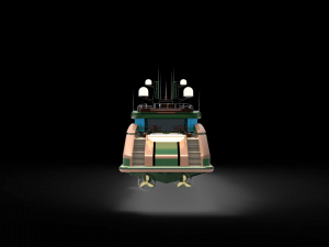 Gold whale Yacht 3D Model