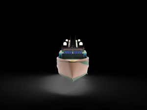 Gold whale Yacht 3D Model