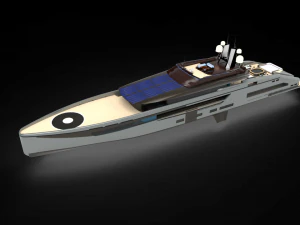 Luxury whale Yacht II 3D Model