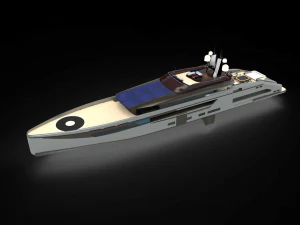 Luxury whale Yacht II 3D Model