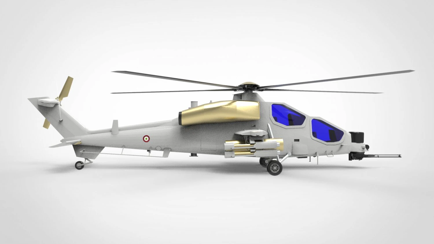 Agusta A129 Mangusta 3D Model .c4d .max .obj .3ds .fbx .stl .blend 