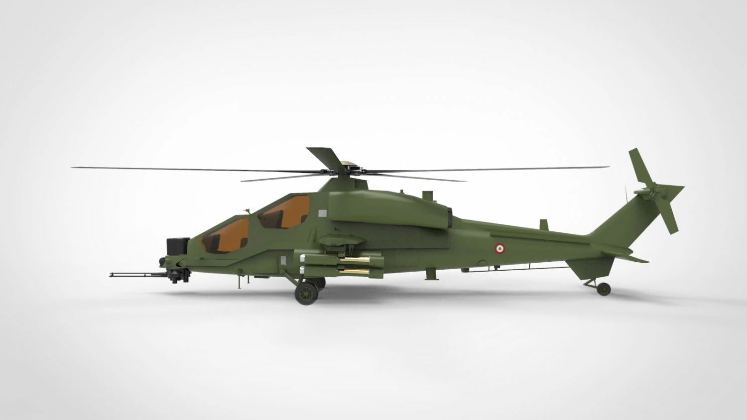Agusta A129 Mangusta 3D Model .c4d .max .obj .3ds .fbx .stl .blend