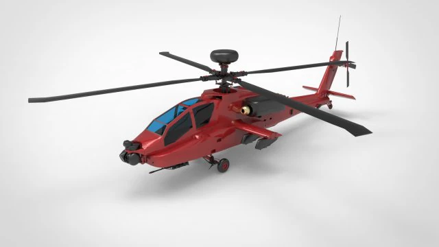 AH-64 Apache 3D Model .c4d .max .obj .3ds .fbx .stl .blend 