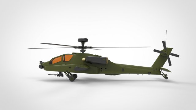 AH-64 Apache Model 3D .c4d .max .obj .3ds .fbx .stl .blend 