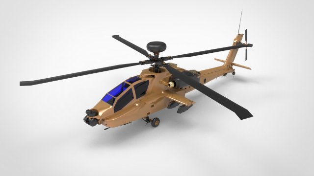 AH-64 Apache Model 3D .c4d .max .obj .3ds .fbx .stl .blend 