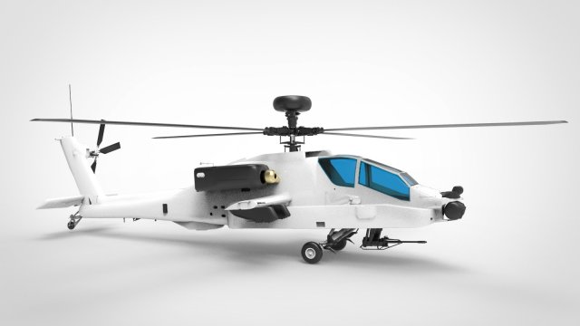 AH-64 Apache 3D Модель .c4d .max .obj .3ds .fbx .stl .blend 