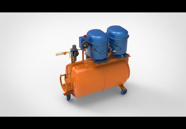 Air compressor 3D 모델 .c4d .max .obj .3ds .fbx .stl .blend 