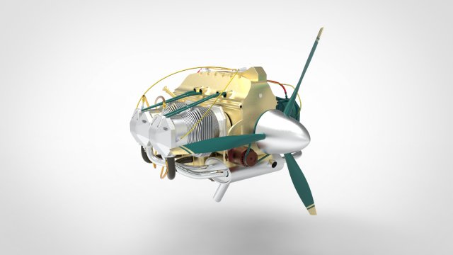 Airplane engine 3D 模型 .c4d .max .obj .3ds .fbx .stl .blend 
