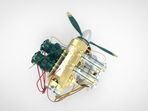 Airplane engine 3D 模型