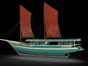 Yacht wooden pinisi 3D Model
