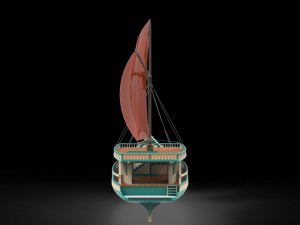 Yacht wooden pinisi Modelo 3D