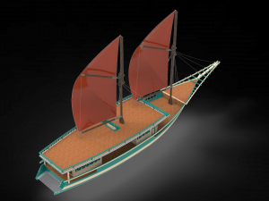 Yacht wooden pinisi Modelo 3D