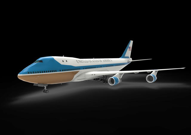 Airplane president 3D Модель .c4d .max .obj .3ds .fbx .stl .blend 