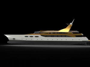Silver yacht Modelo 3D