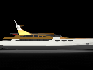 Silver yacht Modelo 3D