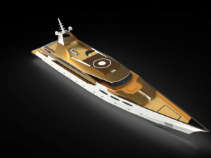 Silver yacht Modelo 3D